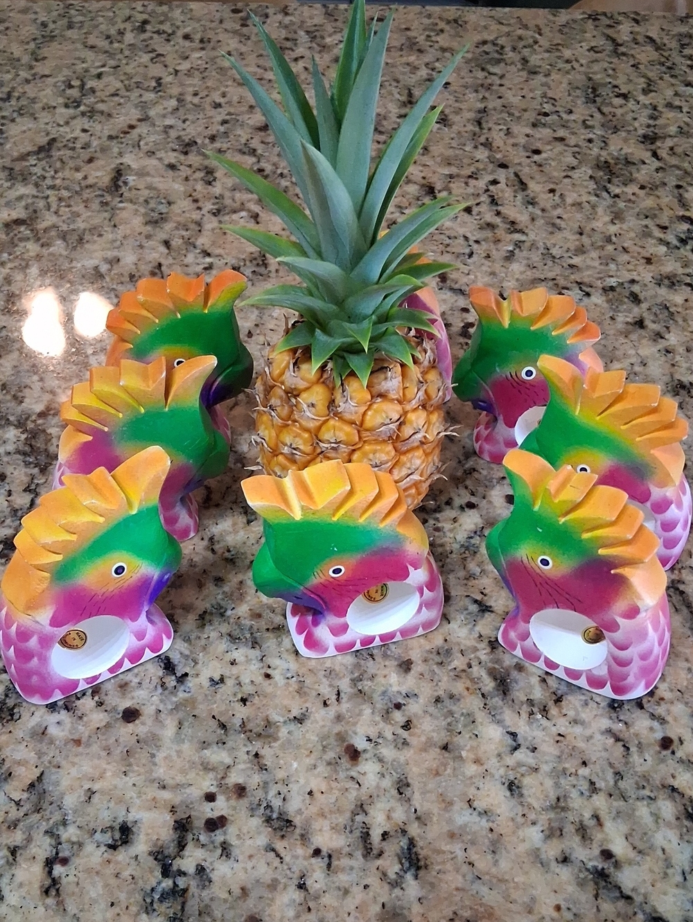 Colorful Parrot Napkin/Place Card Holders - Set of 8. Made In the Philppines.